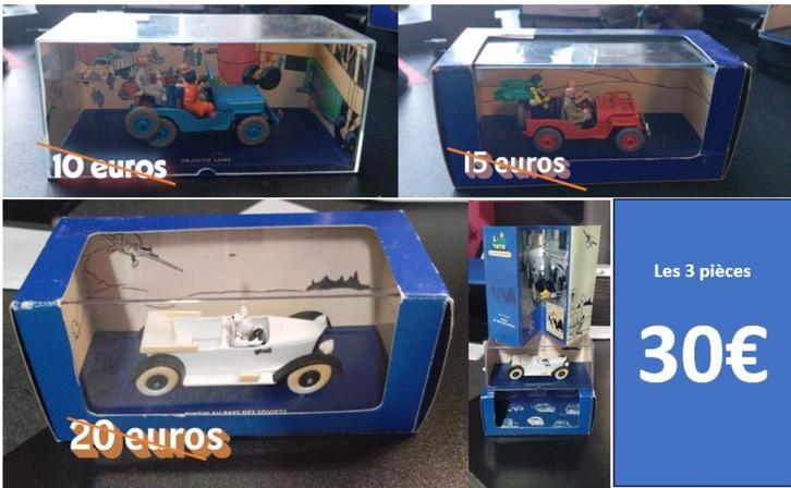 Voitures Tintin de la série Atlas, Hobby en Vrije tijd, Modelauto's | Overige schalen, Zo goed als nieuw, Ophalen