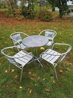 Coca-Cola terrastafel met 4 stoelen in aluminium (2 sets! ), Verzamelen, Ophalen, Gebruikt