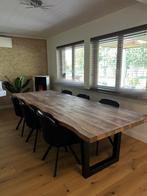 Massieve houten eet tafel met 6 iedere stoelen, Huis en Inrichting, Ophalen, Zo goed als nieuw