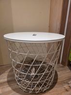 Witte draadmand Ikea met houten deksel, Huis en Inrichting, Ophalen