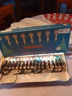 Vintage kerstsnoermet 16 gekleurde lampjes op boomknijper, Utilisé, Enlèvement ou Envoi