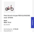 Fiets 16 inch 900 ALU racing Rood - Btwin, Fietsen en Brommers, Ophalen, Zo goed als nieuw, 16 tot 20 inch, B'twin