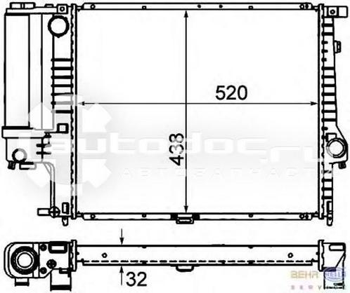 Radiateur 520x432x33 MM schakel BMW 5 serie E34 17111737763, Auto-onderdelen, Motor en Toebehoren, Nieuw, Ophalen of Verzenden