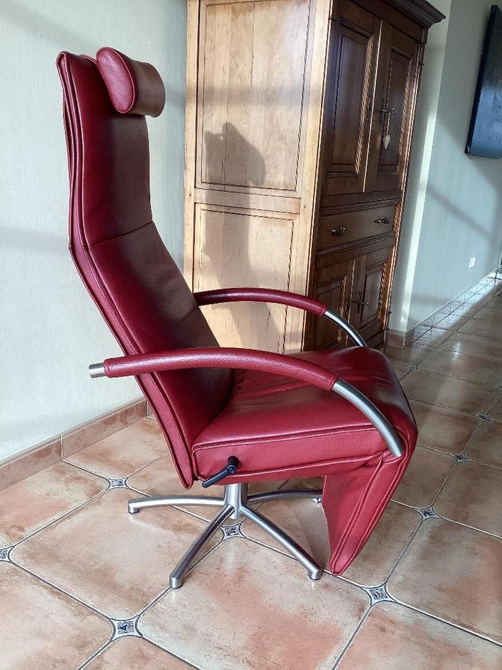 Elegnte Jori relax+kussen MAXI(als nieuw)Mensana, Huis en Inrichting, Fauteuils, Zo goed als nieuw, Leer, Ophalen