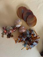 Prachtige decoratieve stenen druiventrossen 3 stenen eieren, Enlèvement, Comme neuf