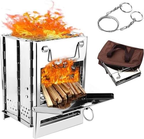 Houtkachel Camping | Draagbare opvouwbare | Nieuw, Huis en Inrichting, Kachels, Nieuw, Vrijstaand, Houtkachel, Hout, Verzenden