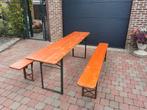 Picknick tafel met 2 banken met opplooibare  poten, Ophalen, Zo goed als nieuw