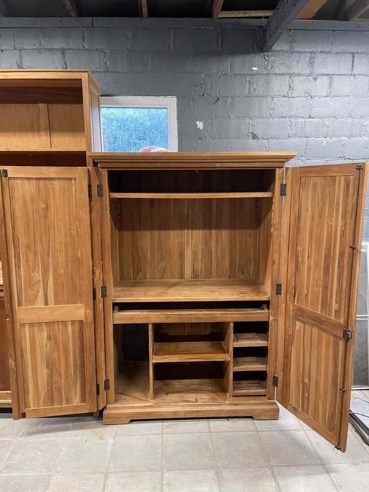 Teak TV kast - bureau, Huis en Inrichting, Kasten |Televisiemeubels, Zo goed als nieuw, 150 tot 200 cm, 50 tot 75 cm, Teakhout