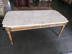 Salontafel in hout met marmeren blad, Huis en Inrichting, Ophalen, Zo goed als nieuw