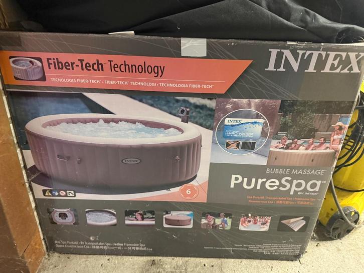 Intex bubbelbad, Tuin en Terras, Bubbelbaden en Hottubs, Gebruikt, Opblaasbaar, Afdekzeil, Filter, Pomp, Ophalen