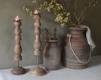 Houten kandelaar balusterkandelaar op voetje, 25 tot 50 cm, Nieuw, Ophalen of Verzenden, Kandelaar