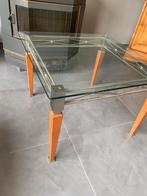 Glazen tafel, Maison & Meubles, Tables | Tables d'appoint, Comme neuf, Enlèvement, Carré, Verre