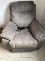 Fauteuil relax électrique - genre alcantara gris, Gebruikt, Leer, Ophalen