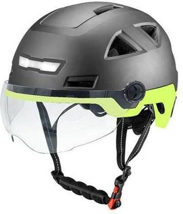 Vito E-Light helm met vizier mat zwart geel