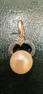 Joli pendentif or blanc et perle, Enlèvement, Comme neuf, Blanc, Or