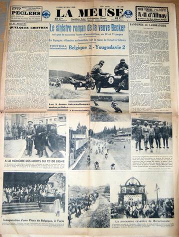 Journal La Meuse affaire Becker 1938, Enlèvement ou Envoi, 1920 à 1940, Journal