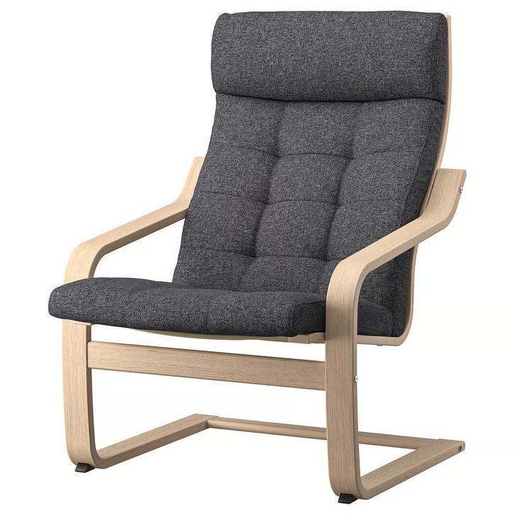 Ikea Poäng Fauteuil, Maison & Meubles, Fauteuils, Utilisé, Bois, Tissus, 50 à 75 cm, 75 à 100 cm, Enlèvement