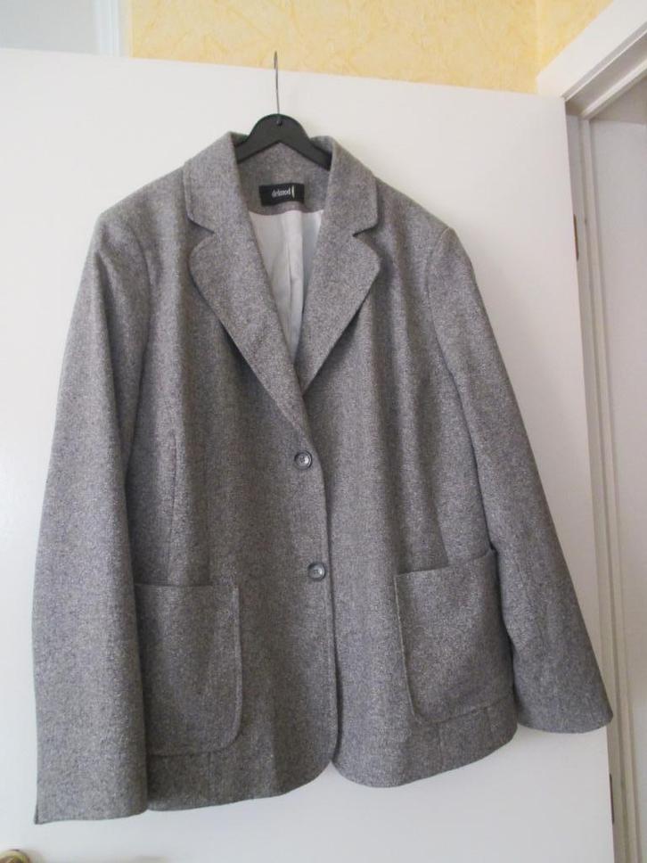 blazer Delmod maat 52, Kleding | Dames, Grote Maten, Zo goed als nieuw, Grijs, Ophalen of Verzenden