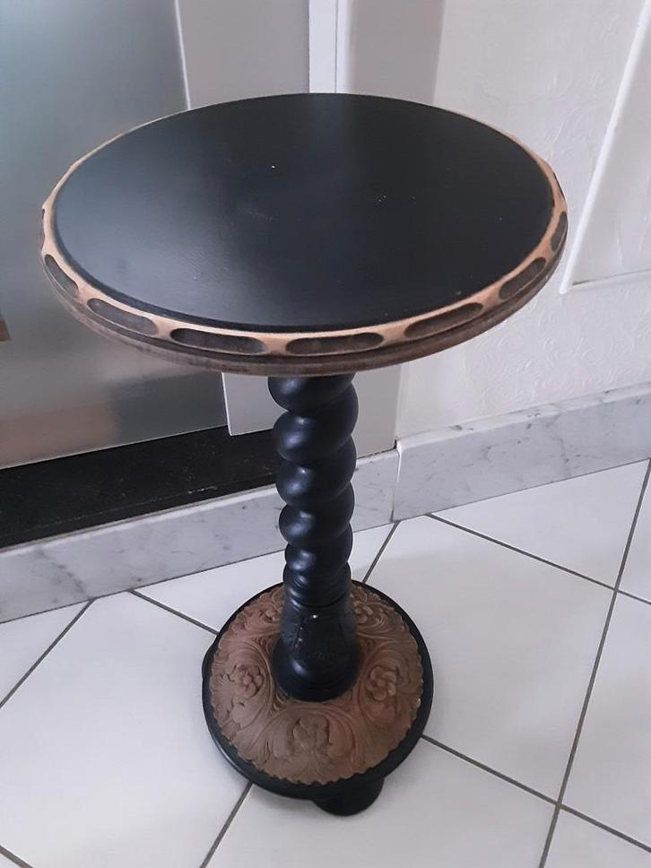 Zwarte plantenstaander  houtsnijwerk, Antiek en Kunst, Antiek | Overige Antiek, Ophalen