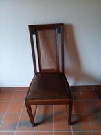 2 stoelen met lederen zitting., Antiquités & Art, Antiquités | Meubles | Chaises & Canapés, Enlèvement