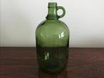 Retro groene fles vaas met greepje 26 cm h, Ophalen of Verzenden, Zo goed als nieuw