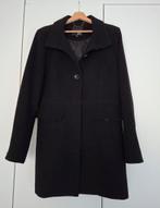 Zwarte mantel met knopen (m 46) - 95cm lang (NIET oversized), Ophalen of Verzenden, Gedragen, Maat 42/44 (L)