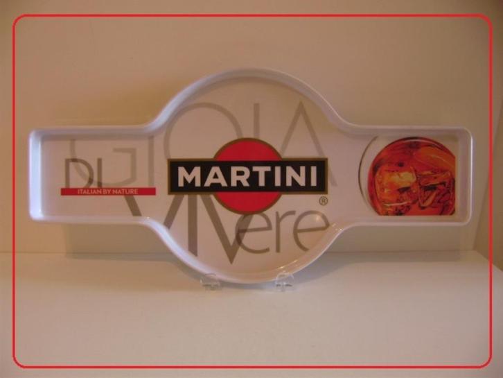 VINTAGE : XL MARTINI Advertising plateau in wit kunststof., Verzamelen, Merken en Reclamevoorwerpen, Nieuw, Reclamebord, Ophalen