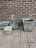 4 Bloempotten, Ophalen, Gebruikt, Vierkant, 40 tot 70 cm