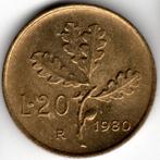 Italie : 20 Lire 1980 KM#97.2 Réf : 16455, Enlèvement ou Envoi, Italie, Monnaie en vrac