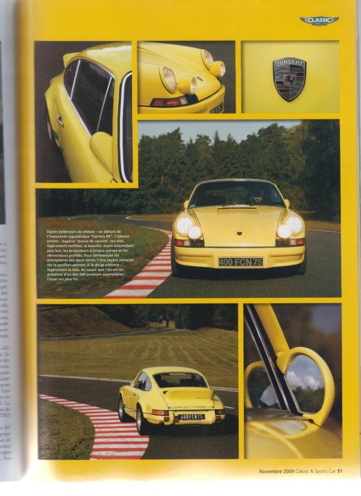 Porsche 911 carrera RS 2.7L voiture de collection, Boeken, Auto's | Folders en Tijdschriften, Gelezen, Porsche, Verzenden