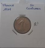 Frankrijk 50 centimes 1911 zilver zeldzaam, Postzegels en Munten, Ophalen of Verzenden