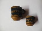 Set van twee houten bekertjes - goud geschilderd + fluweel, Antiek en Kunst, Ophalen of Verzenden