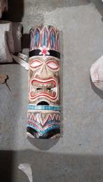 masque Tiki 50 cm en bois d albesia, Antiquités & Art, Enlèvement ou Envoi