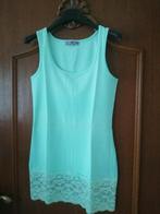 Lange T-shirt zonder mouwen met kant, Kleding | Dames, T-shirts, Blauw, Nieuw, Ophalen of Verzenden, Maat 36 (S)