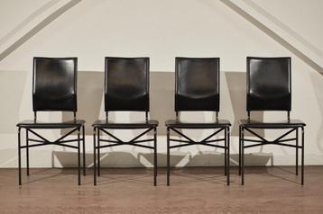 Set van 4 vintage Matteo Grassi stoelen (Ross Littell, '70s) beschikbaar voor biedingen