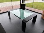Belle table basse noire moderne, 100 à 150 cm, Moins de 50 cm, Comme neuf, Verre