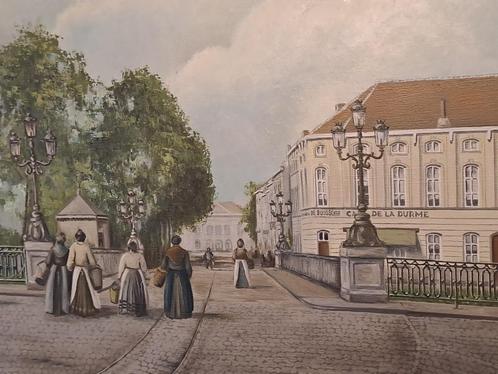 E. De Wilde - BRUG MARKT (Lokeren), Antiek en Kunst, Kunst | Schilderijen | Klassiek, Ophalen