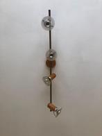 Plafondlamp met 4 verstelbare spots – hout & metaal, Enlèvement, Utilisé, Métal