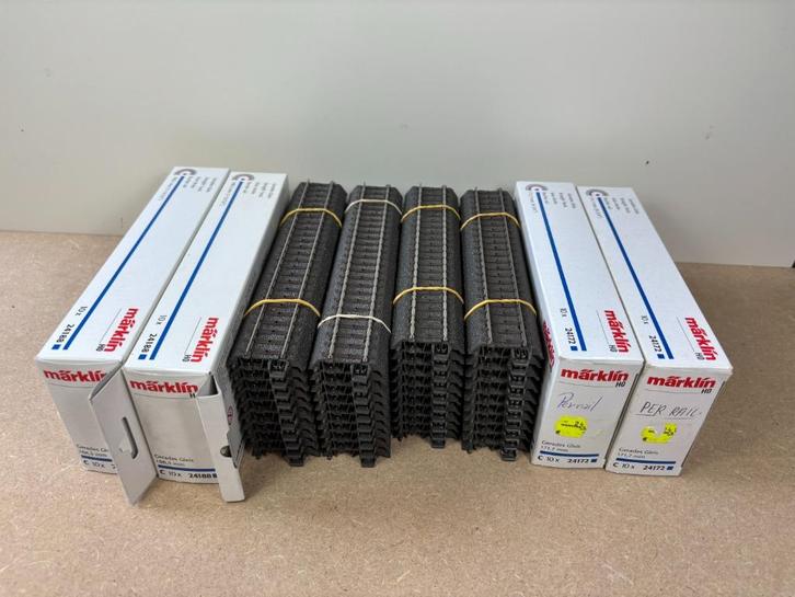 Märklin H0 — 24172/24188 — Rechte rails c-rail (40), Hobby en Vrije tijd, Modeltreinen | H0, Zo goed als nieuw, Rails, Wisselstroom