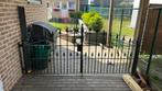 Smeedijzeren poort 2.80 breed 1m30 naar 1m, Ophalen, Gebruikt, IJzer, Spijlenhekwerk