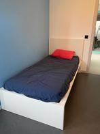 Eenpersoons Malm bed - wit, Huis en Inrichting, Slaapkamer | Bedden, 90 cm, Eenpersoons, Wit, Ophalen