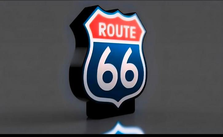 Nieuwe Route 66 lichtbak te koop., Verzamelen, Merken en Reclamevoorwerpen, Nieuw, Ophalen of Verzenden