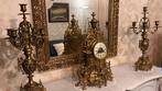 Te koop spiegel + schouwgarnituur, Antiek en Kunst, Ophalen, Brons