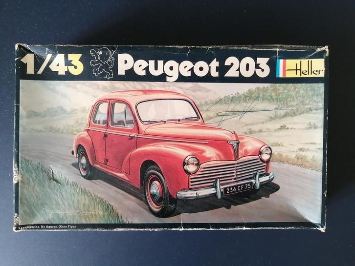 Heller bouwpakket Peugeot 203 schaal 1 op 43, Hobby en Vrije tijd, Modelbouw | Auto's en Voertuigen, Zo goed als nieuw, Heller