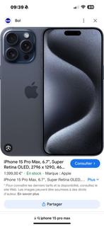 iPhone 15 pro max, Télécoms, Téléphonie mobile | Apple iPhone, Comme neuf, Noir, Sans abonnement, Sans simlock