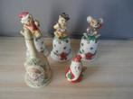 handbel kerst en kinder gezichtje in porselein-(4 stuks), Ophalen of Verzenden, Zo goed als nieuw