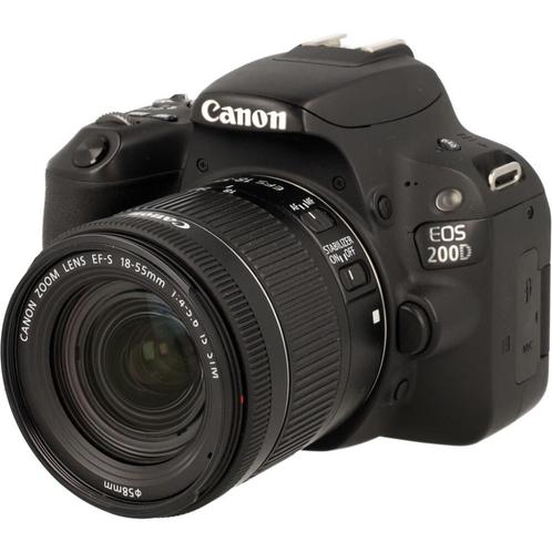 Canon EOS 200D Zwart kit + EF-S 18-55mm IS STM, Audio, Tv en Foto, Fotocamera's Digitaal, Gebruikt, Spiegelreflex, Canon, Geen optische zoom