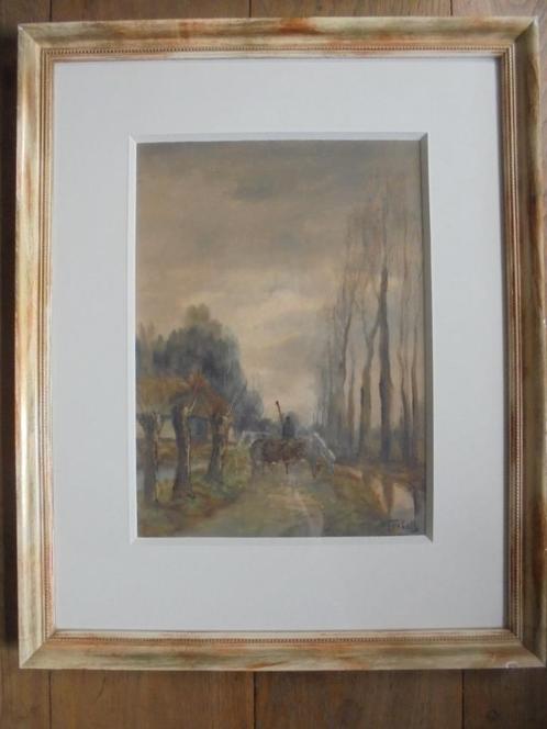Adriaan Terhell  1873 - 1959  Aquarel  Landschap, Antiek en Kunst, Kunst | Schilderijen | Klassiek, Verzenden