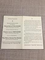 Oorlogsslachtoffers Van Damme Terpoorter +1943 Gentbrugge, Verzamelen, Bidprentjes en Rouwkaarten, Verzenden, Bidprentje