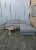 GRATIS LEVERING| Beige L-zetel, Huis en Inrichting, Ophalen, Gebruikt, Driepersoons, Stof
